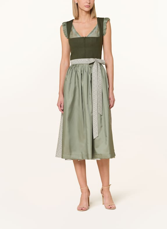 Hammerschmid Bluză dirndl EVELINE cu volane VERDE DESCHIS