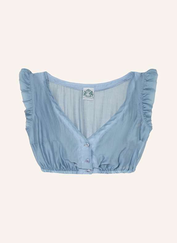 Hammerschmid Dirndlbluse EVELINE mit Rüschen BLAUGRAU