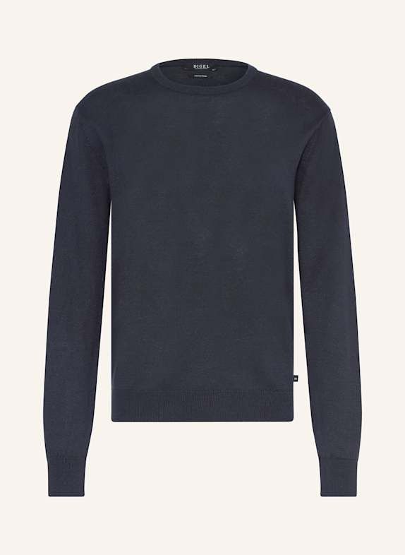 DIGEL Sweter FAROS z dodatkiem lnu GRANATOWY