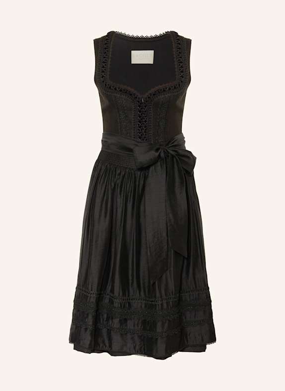 KRÜGER Dirndl VERITY mit Leinen und Spitze SCHWARZ
