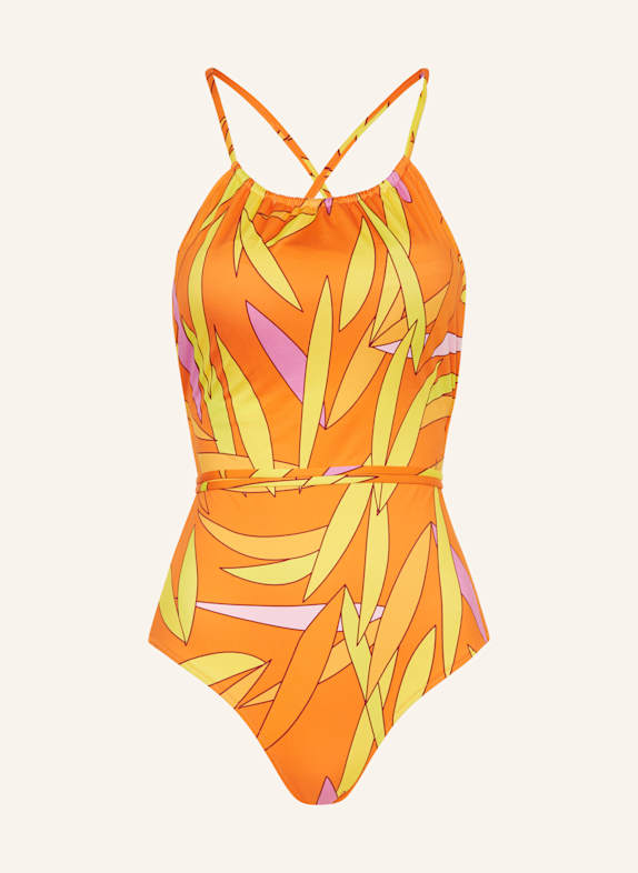 VILEBREQUIN High-Neck-Badeanzug MADRAGUE HYDRA ORANGE/ GELB