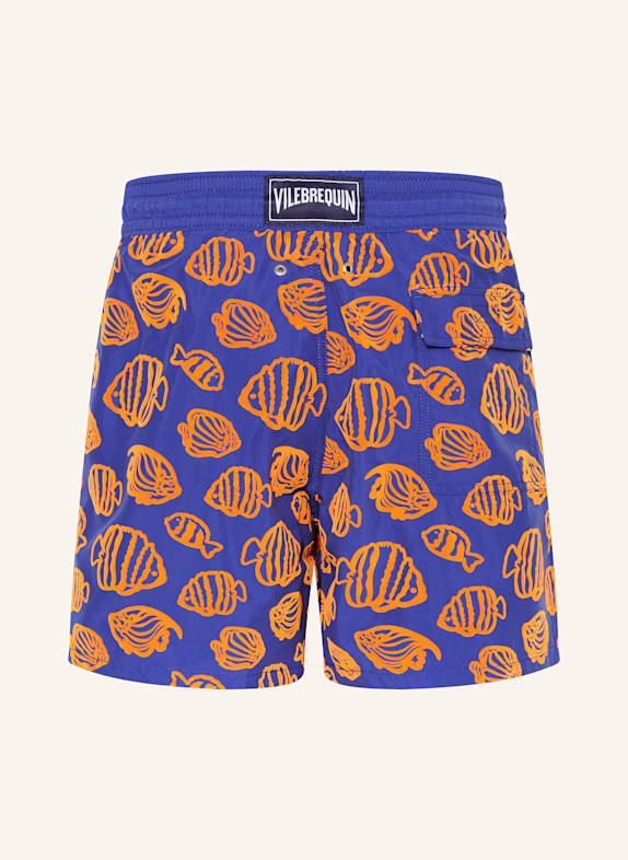 VILEBREQUIN Badeshorts FISHY VIBES MOOREA BLÅ / ORANGE