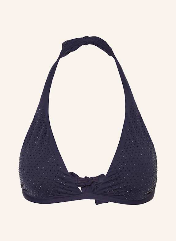 VILEBREQUIN Neckholder-Bikini-Top SPARKLING RELIEF FLECHA mit Schmucksteinen DUNKELBLAU