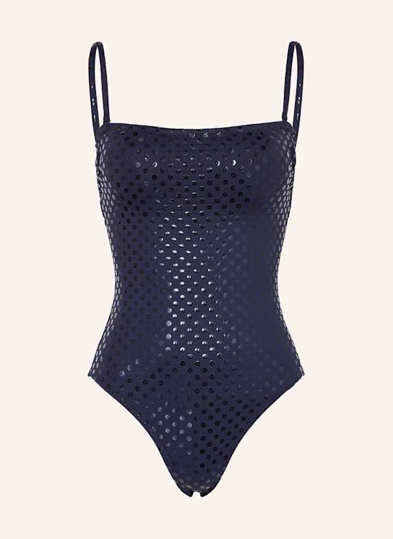 VILEBREQUIN Bandeau-Badeanzug RELIEF SPARKLING FACETTE DUNKELBLAU