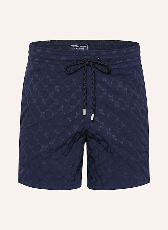 VILEBREQUIN Badeshorts TURTLE MONOGRAM JACQUARD MOOPEA DUNKELBLAU