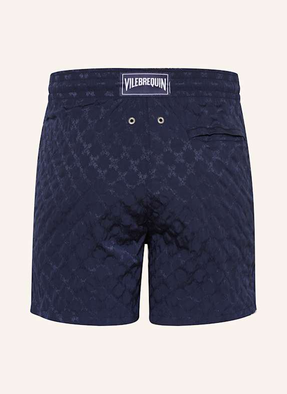 VILEBREQUIN Șorturi de baie TURTLE MONOGRAM JACQUARD MOOPEA ALBASTRU ÎNCHIS