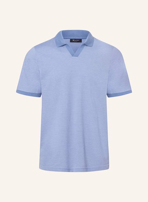 MAERZ MUENCHEN Jersey-Poloshirt Regular Fit HELLBLAU/ WEISS