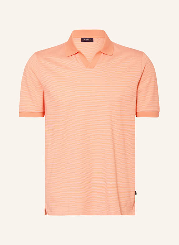 MAERZ MUENCHEN Jersey-Poloshirt Regular Fit HELLORANGE/ WEISS