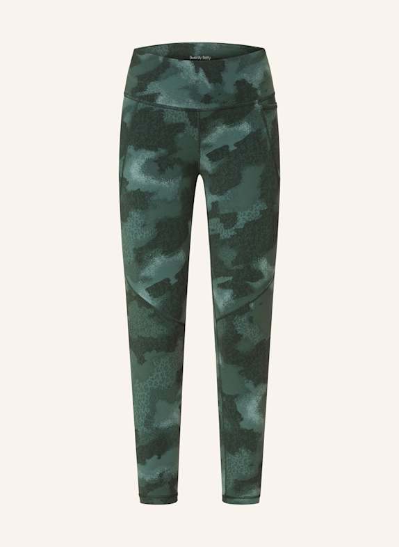 Sweaty Betty Legginsy POWER CIEMNOZIELONY/ ZIELONY/ PETROL