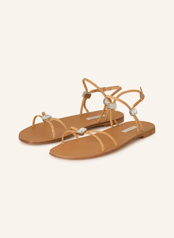 CASADEI Sandalen VALENTINA mit Schmucksteinen COGNAC