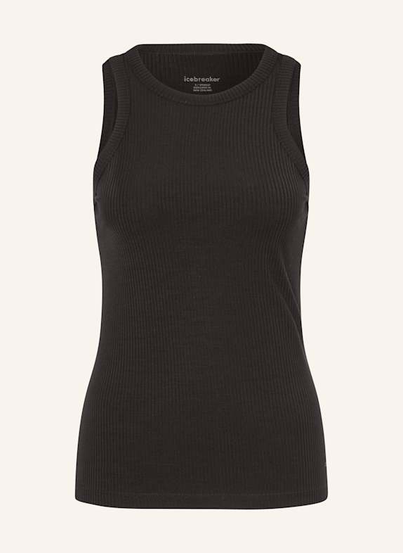 icebreaker Tank top LOTUS z wełną merino CZARNY
