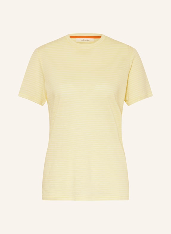 icebreaker T-shirt z wełny merino, z lnem JASNOŻÓŁTY/ ECRU