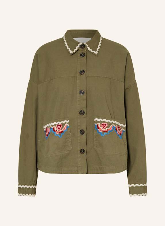 Y.A.S. Shirt dress with pleats OLIVE