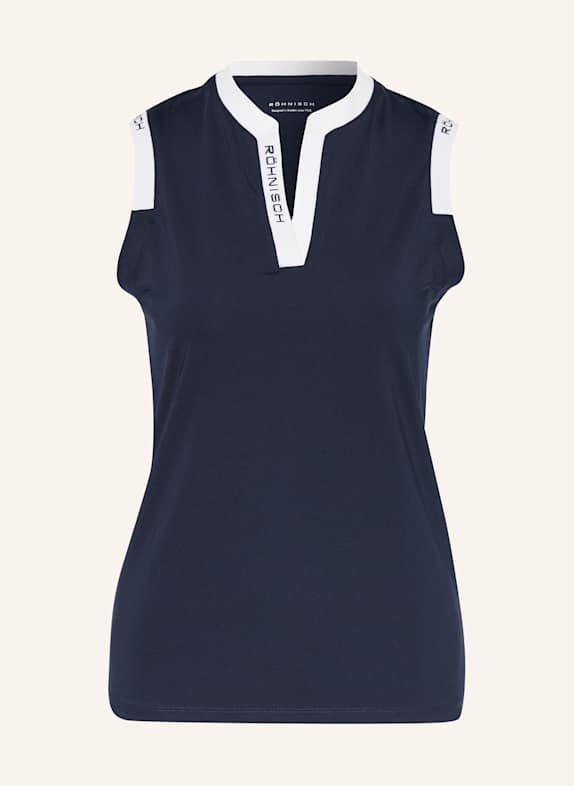 RÖHNISCH Funktions-Poloshirt ABBY DUNKELBLAU/ WEISS
