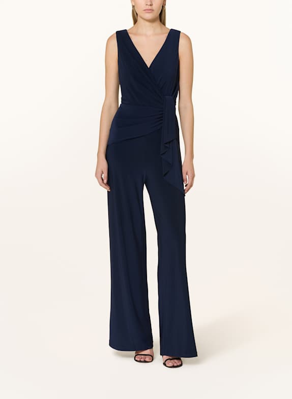 ADRIANNA PAPELL Jersey jumpsuit with a wrap look DARK BLUE
