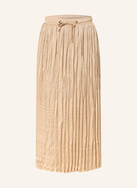 Betty Barclay Pleated skirt made of satin BEIGE