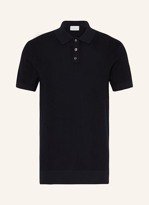 PROFUOMO Strick-Poloshirt Regular Fit DUNKELBLAU