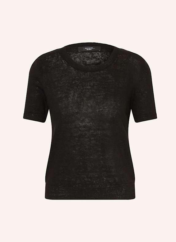 WEEKEND Max Mara Strickshirt PANCONE aus Leinen SCHWARZ