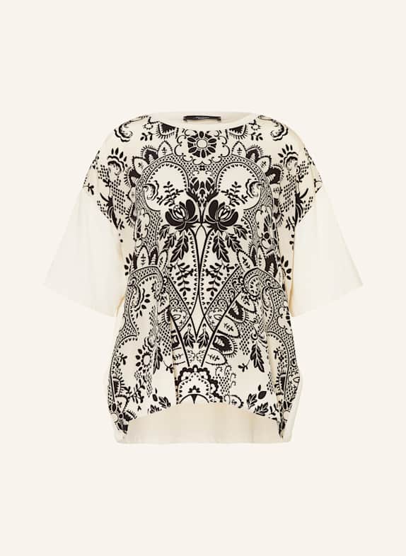 WEEKEND Max Mara T-Shirt PAMPAS im Materialmix ECRU/ SCHWARZ