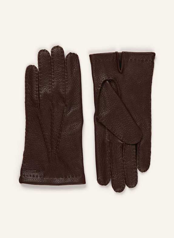 HESTRA Lederhandschuhe HENRY DUNKELBRAUN