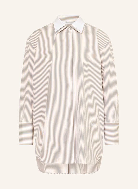 Max Mara Oversized-Hemdbluse TUBINGA WEISS/ BRAUN