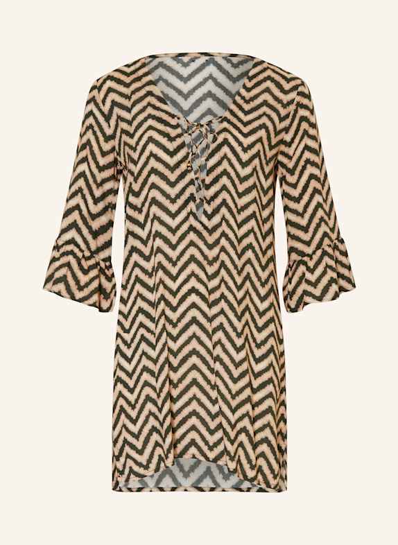 BANANA MOON COUTURE Strandkleid SYLMARVOIL HOALA BEIGE/ SCHWARZ/ ECRU