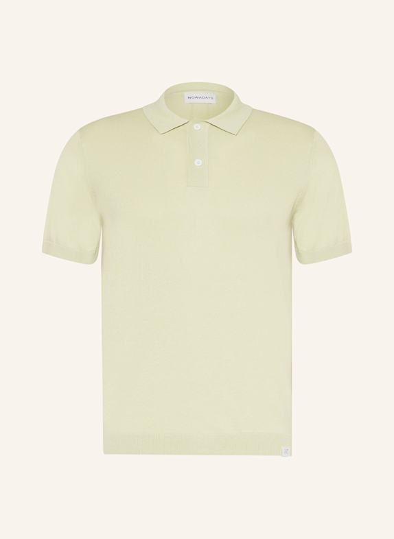 NOWADAYS Strick-Poloshirt mit Seide HELLGRÜN
