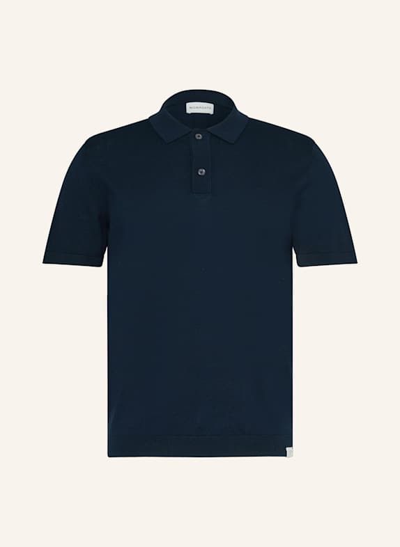 NOWADAYS Strick-Poloshirt mit Seide DUNKELBLAU