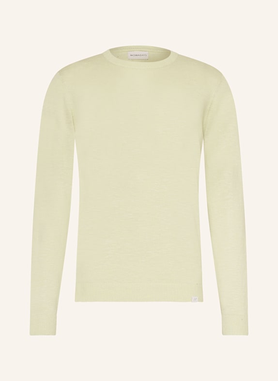 NOWADAYS Pullover mit Leinen HELLGRÜN