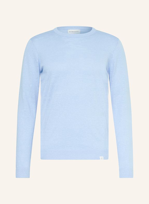 NOWADAYS Pullover mit Leinen HELLBLAU