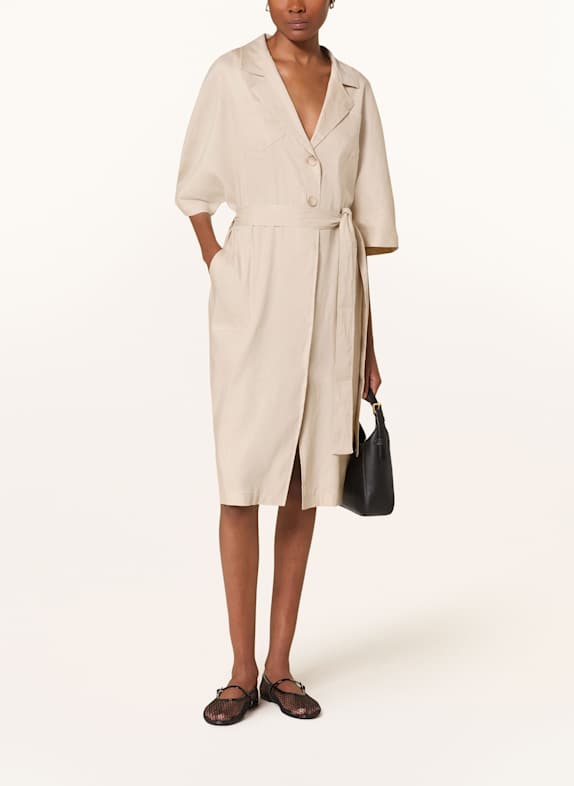 ANFINY Hemdblusenkleid ZORA mit Leinen BEIGE