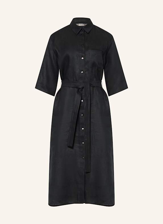 MM Hemdblusenkleid SALUTE aus Leinen SCHWARZ