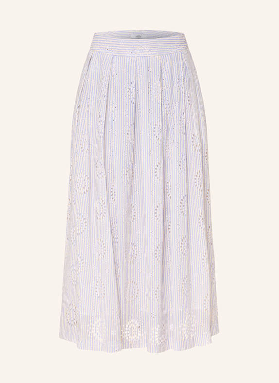 0039 ITALY KYLIE skirt with broderie anglaise LIGHT BLUE/ WHITE