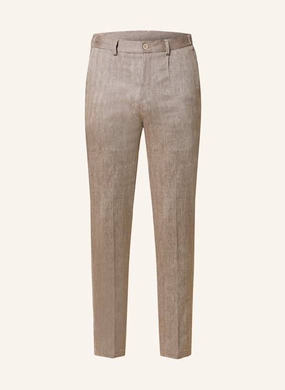 PAUL Suit trousers slim fit with linen 820 Brown