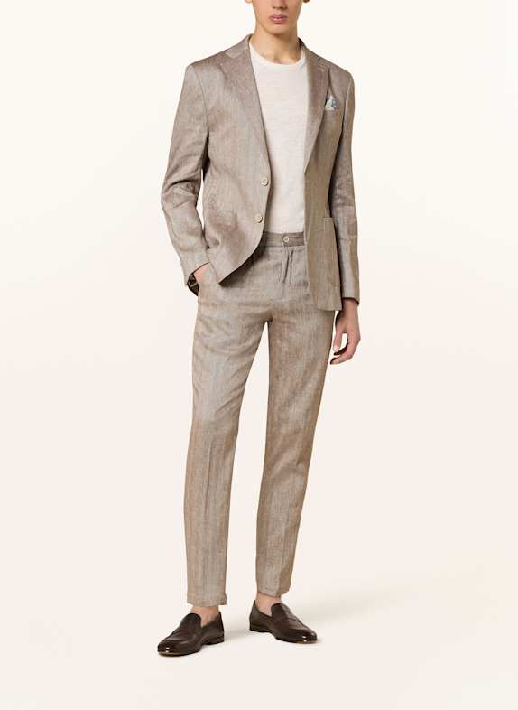 PAUL Anzughose Slim Fit mit Leinen 820 Brown