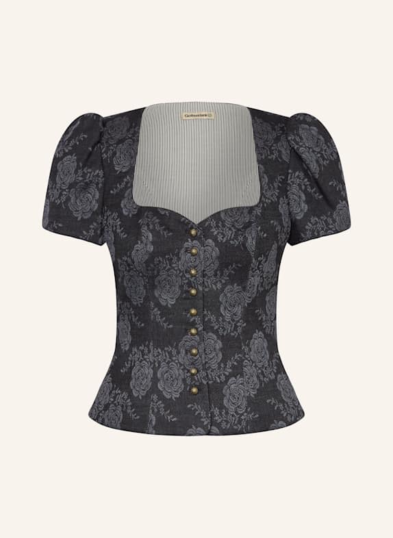 Gottseidank Jacquard-Trachtenmieder BEA mit Leinen DUNKELBLAU/ GRAU