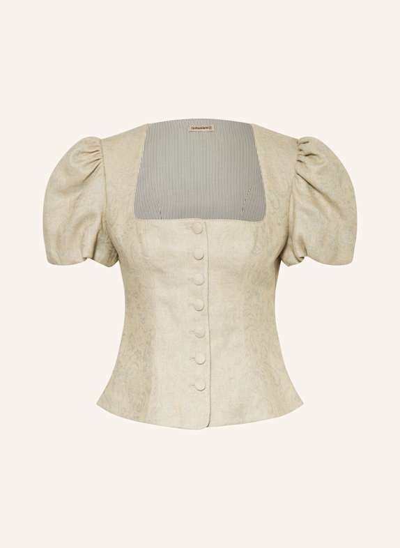 Gottseidank Trachtenmieder KIKI aus Leinen und Jacquard BEIGE/ HELLGRAU