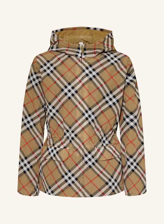 BURBERRY Parka BEIGE/ SCHWARZ/ ROT