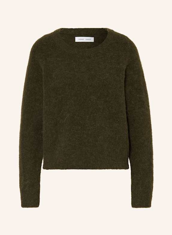 SAMSØE  SAMSØE Pullover NOR O-N SHORT mit Alpaka DUNKELGRÜN