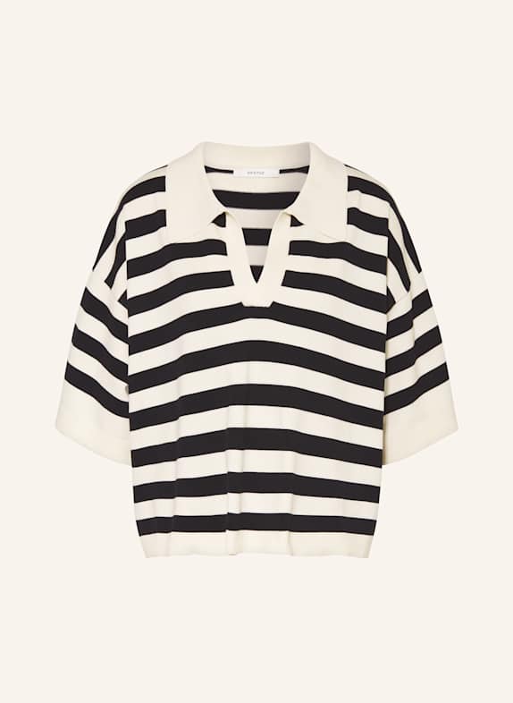 GESTUZ GZALLI sweater with 3/4 sleeves BLACK/ ECRU