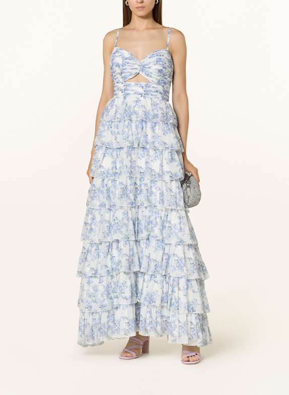 Hey Kyla Evening dress with cut-out ECRU/ LIGHT PURPLE/ LIGHT GREEN