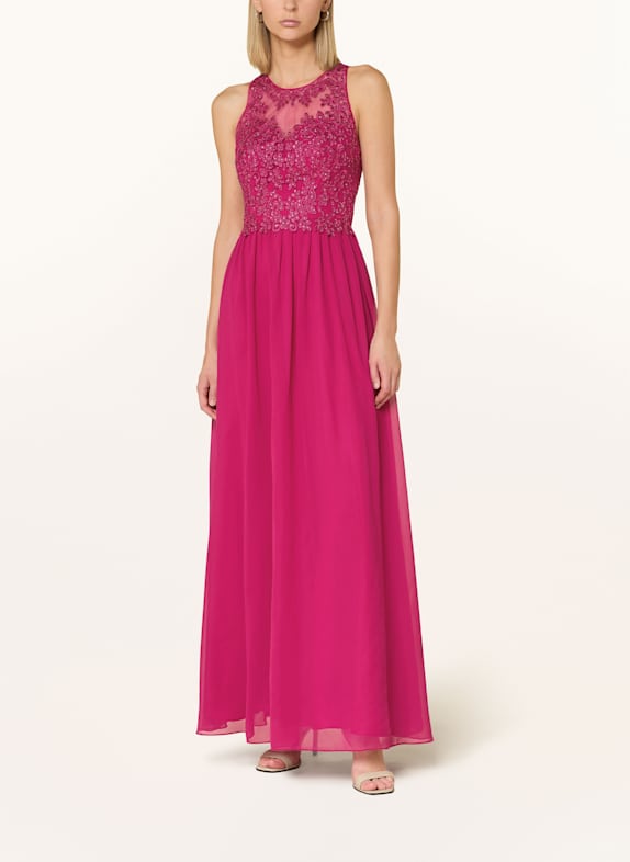 Hey Kyla Abendkleid mit Schmucksteinen FUCHSIA