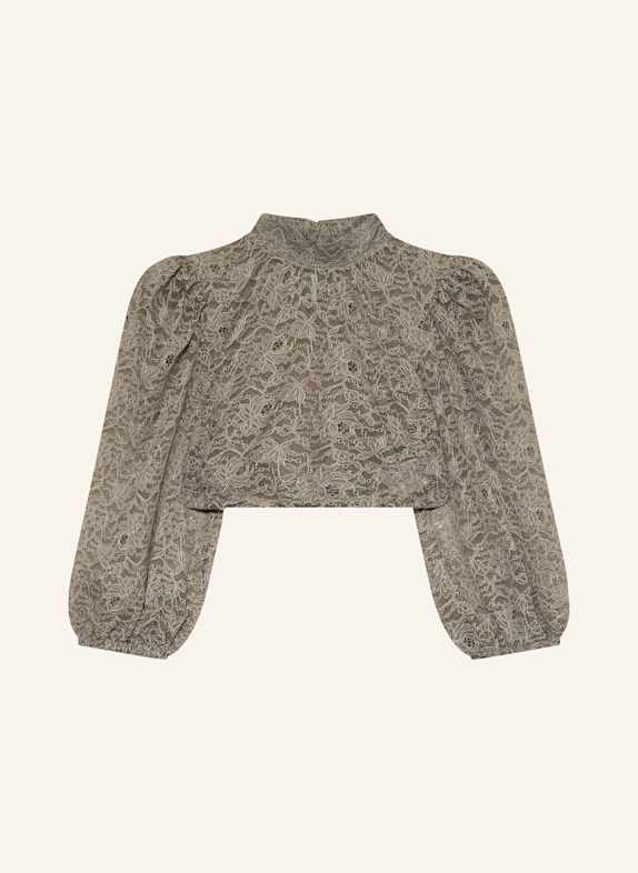 Heimatglück Tracht Dirndlbluse KASSANDRA mit 3/4-Arm aus Spitze TAUPE