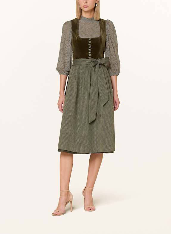 Heimatglück Tracht Dirndlbluse KASSANDRA mit 3/4-Arm aus Spitze TAUPE