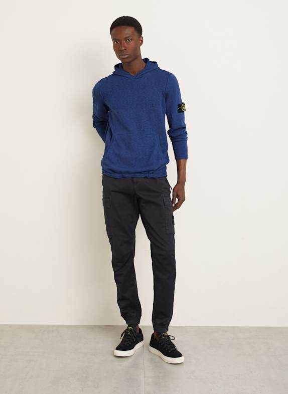 STONE ISLAND Strick-Hoodie BLAU