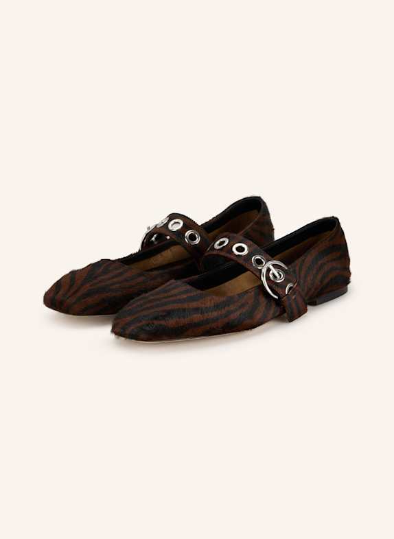 Aeyde Mary-Jane-Ballerinas UMA DUNKELBRAUN/ SCHWARZ