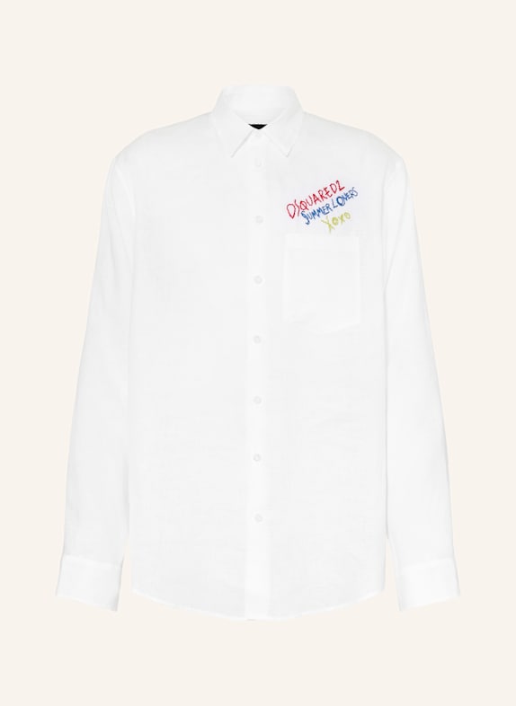 DSQUARED2 Linen shirt comfort fit WHITE