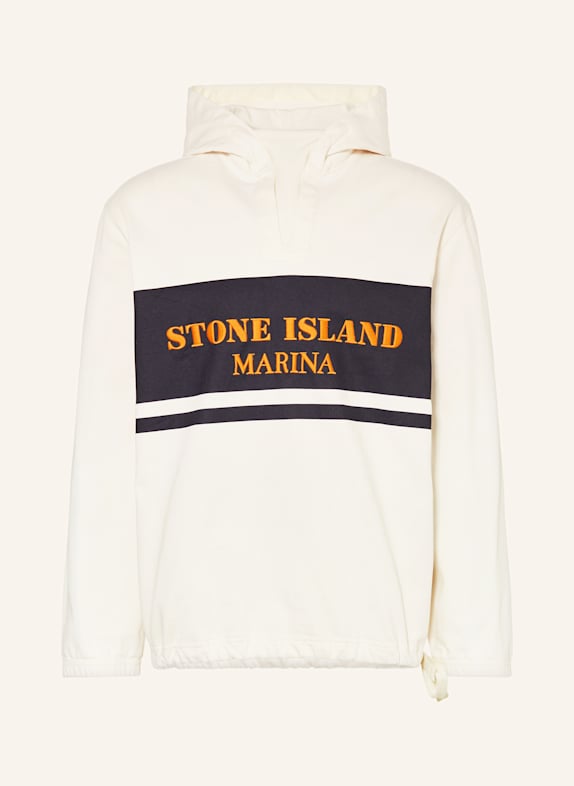 STONE ISLAND Hoodie MARINA ECRU/ DUNKELBLAU/ DUNKELORANGE