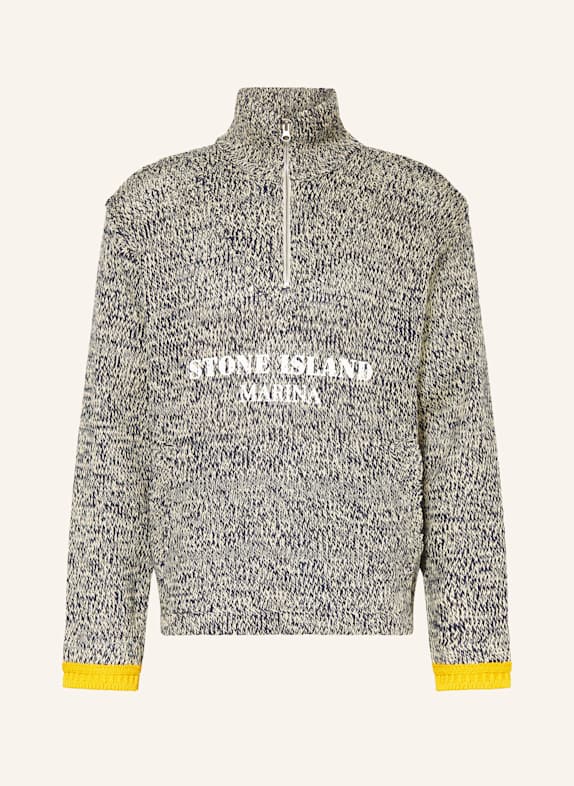 STONE ISLAND Troyer MARINA mit Leinen ECRU/ DUNKELBLAU/ DUNKELGELB
