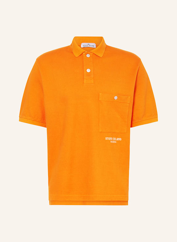 STONE ISLAND Koszulka polo z piki MARINA POMARAŃCZOWY